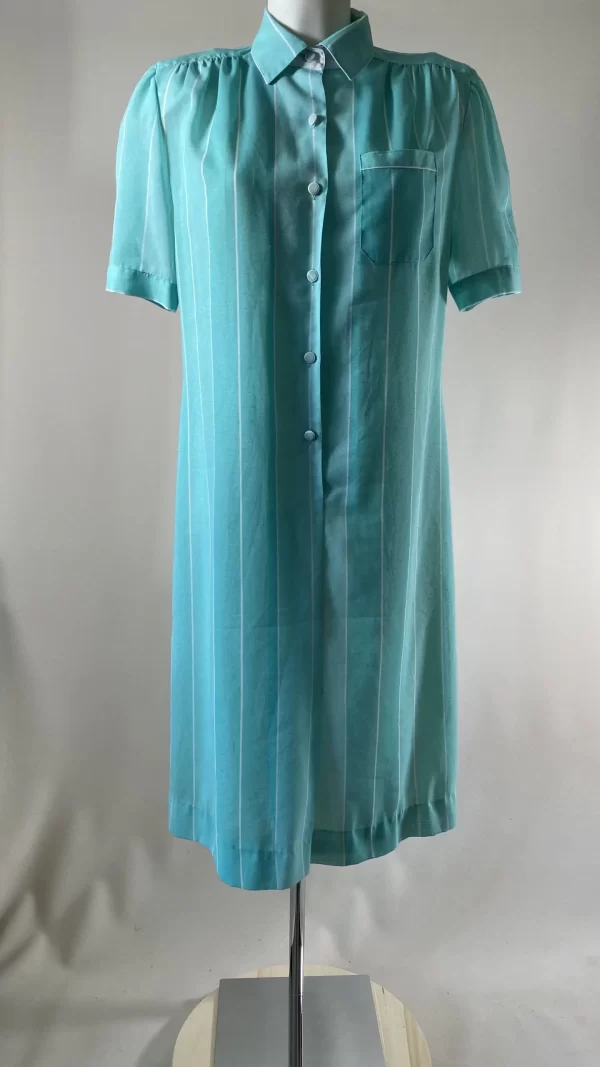 Robe tablier turquoise à rayures tennis