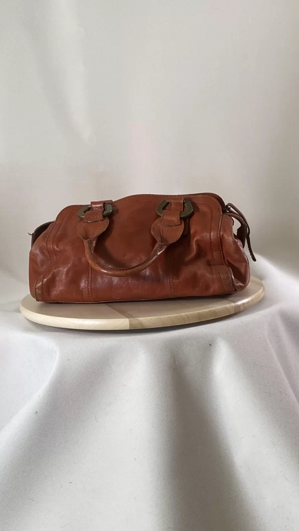 Sac bowling en cuir caramel