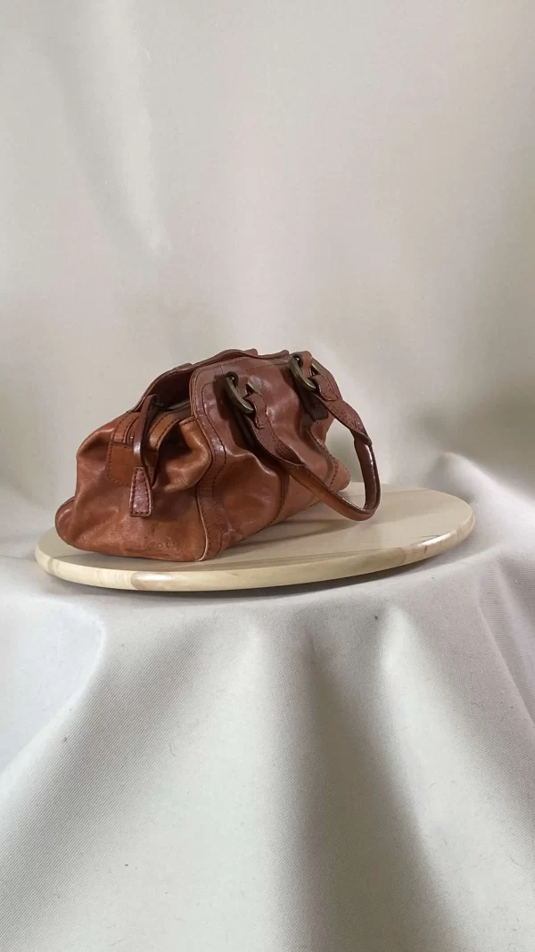 Sac bowling en cuir caramel – Image 3