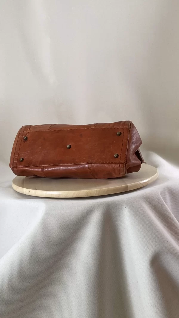 Sac bowling en cuir caramel – Image 4